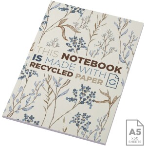 Recyklovaný poznámkový blok Novella Austen s měkkou vazbou formátu A5 – 50 listů - Reklamnepredmety