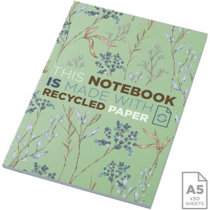 Recyklovaný poznámkový blok Novella Austen s mäkkou väzbou formátu A5 – 50 listov - Reklamnepredmety