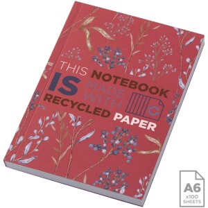 Recyklovaný poznámkový blok Novella Austen s mäkkou väzbou formátu A6 – 100 listov - Reklamnepredmety