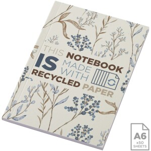 Recyklovaný poznámkový blok Novella Austen formátu A6 s měkkou vazbou – 50 listů - Reklamnepredmety