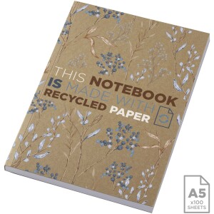 Recyklovaný kraftový poznámkový blok Novella Austen formátu A5 v měkké vazbě – 100 listů - Reklamnepredmety