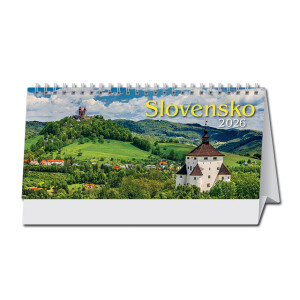 Stolový kalendár Slovensko riadkové 2026 - Reklamnepredmety