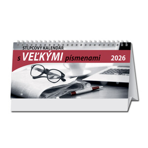 Stolový kalendár Stĺpcový kalendár s veľkými písmenami  2026 - Reklamnepredmety