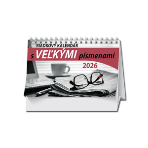 Stolový kalendár Riadkový kalendár s veľkými písmenami 2026 - Reklamnepredmety
