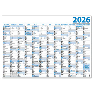 Plánovací jednolistový kalendár 2026 - Reklamnepredmety