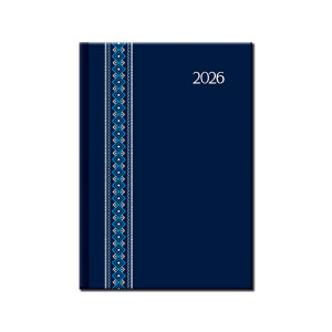 Denný diár A5 FOLK EXTRA modrý 2026 - Reklamnepredmety