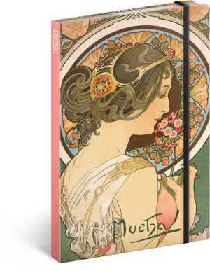 NOTIQUE Notes Alfons Mucha – Prvosienka, linajkovaný, 13 x 21 cm - Reklamnepredmety