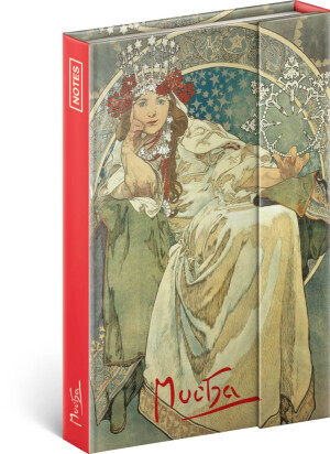 NOTIQUE Notes Alfons Mucha – Princezná, linajkovaný, 11 x 16 cm - Reklamnepredmety