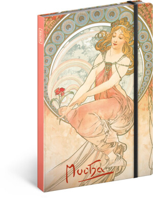 NOTIQUE Notes Alfons Mucha – Maliarstvo, linajkovaný, 13 x 21 cm - Reklamnepredmety