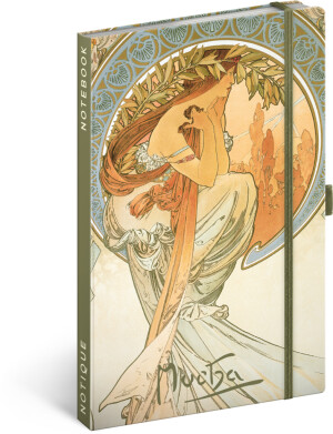 NOTIQUE Notes Alfons Mucha – Poézia, linajkový, 13 x 21 cm - Reklamnepredmety