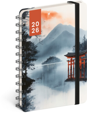 NOTIQUE Špirálový 18-mesačný diár Petito – Japonsko 2025/2026, 13 x 18 cm - Reklamnepredmety