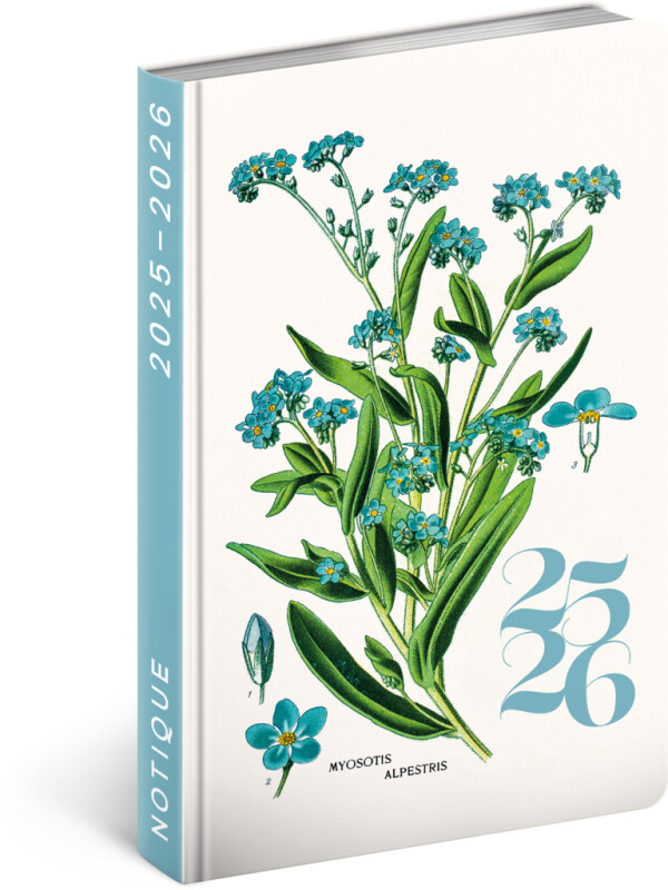 NOTIQUE 18-mesačný diár Petito – Herbár 2025/2026, 11 x 17 cm