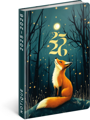 NOTIQUE 18-mesačný diár Petito – Líška 2025/2026, 11 x 17 cm - Reklamnepredmety