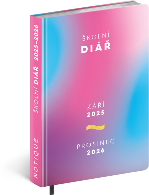 NOTIQUE Školský diár Ružový (september 2025 – december 2026), 9,8 x 14,5 cm CZ
