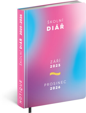 NOTIQUE Školský diár Ružový (september 2025 – december 2026), 9,8 x 14,5 cm CZ - Reklamnepredmety