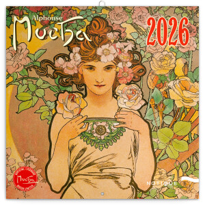 NOTIQUE Poznámkový kalendár Alfons Mucha 2026, 30 x 30 cm - Reklamnepredmety