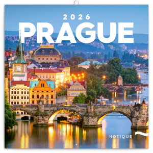 NOTIQUE Poznámkový kalendár Praha 2026, 30 x 30 cm - Reklamnepredmety