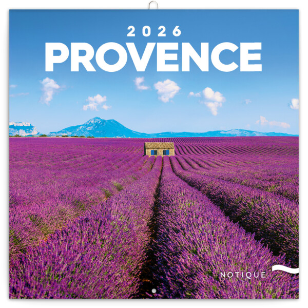 NOTIQUE Poznámkový kalendár Provence 2026, 30 x 30 cm