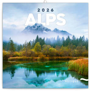 NOTIQUE Poznámkový kalendár Alpy 2026, 30 x 30 cm - Reklamnepredmety