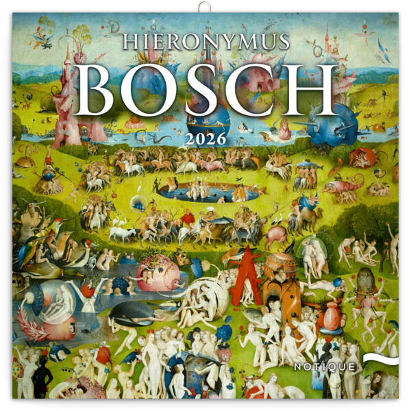 NOTIQUE Poznámkový kalendár Hieronymus Bosch 2026, 30 x 30 cm