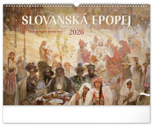 NOTIQUE Nástenný kalendár Slovanská epopej – Alfons Mucha 2026, 48 x 33 cm - Reklamnepredmety