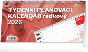 NOTIQUE Stolový kalendár Plánovací riadkový CZ 2026, 25 x 12,5 cm - Reklamnepredmety