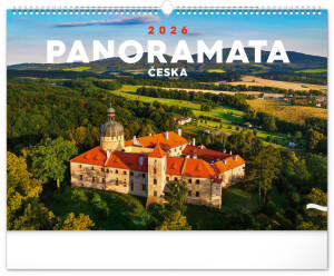 NOTIQUE Nástenný kalendár Panorámy Česka 2026, 48 x 33 cm - Reklamnepredmety