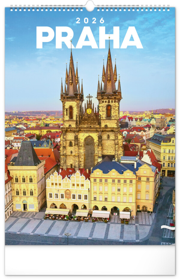 NOTIQUE Nástenný kalendár Praha CZ 2026, 33 x 46 cm