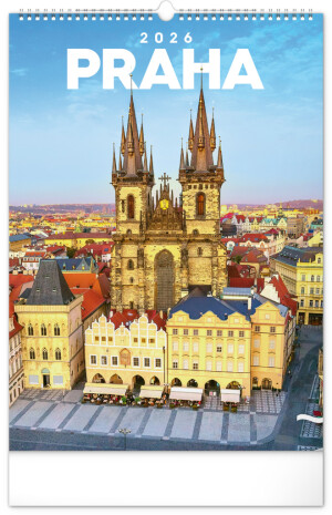 NOTIQUE Nástenný kalendár Praha CZ 2026, 33 x 46 cm - Reklamnepredmety