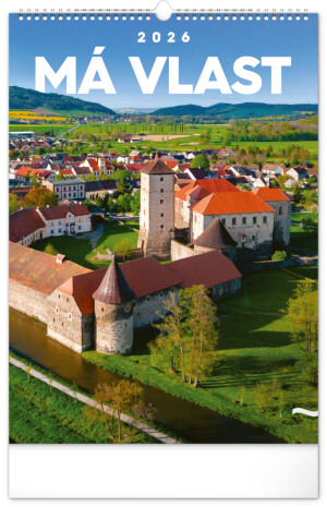 NOTIQUE Nástenný kalendár Má vlasť CZ 2026, 33 x 46 cm - Reklamnepredmety