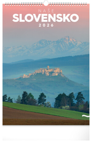 NOTIQUE Nástenný kalendár Naše Slovensko 2026, 33 x 46 cm - Reklamnepredmety