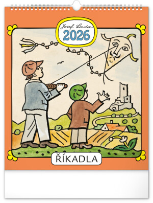 NOTIQUE Nástenný kalendár Josef Lada – Riekanky CZ 2026, 30 x 34 cm - Reklamnepredmety