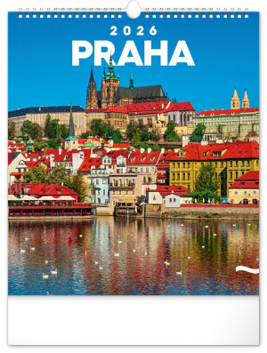 NOTIQUE Nástenný kalendár Praha 2026, 30 x 34 cm - Reklamnepredmety