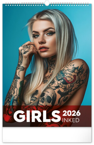 Nástenný kalendár Inked Girls 2026, 33 x 46 cm - Reklamnepredmety