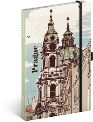 NOTIQUE Notes Praha, linajkový, 13 x 21 cm - Reklamnepredmety