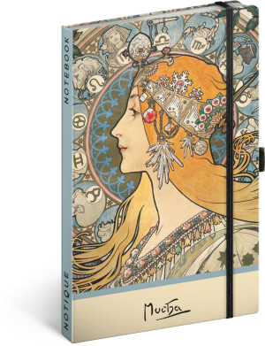 NOTIQUE Notes Alfons Mucha – Zverokruh, bodkovaný, 13 x 21 cm - Reklamnepredmety