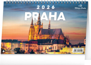 NOTIQUE Stolový kalendár Praha – Milujem Prahu CZ 2026, 23,1 x 14,5 cm - Reklamnepredmety