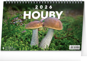 NOTIQUE Stolový kalendár Huby CZ 2026, 23,1 x 14,5 cm - Reklamnepredmety