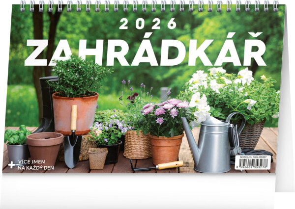 NOTIQUE Stolový kalendár Záhradkár CZ 2026, 23,1 x 14,5 cm
