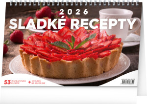 NOTIQUE Stolový kalendár Sladké recepty CZ 2026, 23,1 x 14,5 cm - Reklamnepredmety