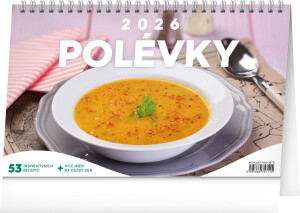 NOTIQUE Stolový kalendár Polievky CZ 2026, 23,1 x 14,5 cm - Reklamnepredmety