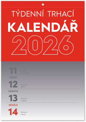 NOTIQUE Nástenný kalendár Trhací týždenný CZ 2026, A5 - Reklamnepredmety