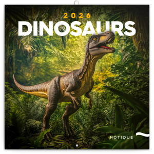 NOTIQUE Poznámkový kalendár Dinosaury 2026, 30 x 30 cm - Reklamnepredmety