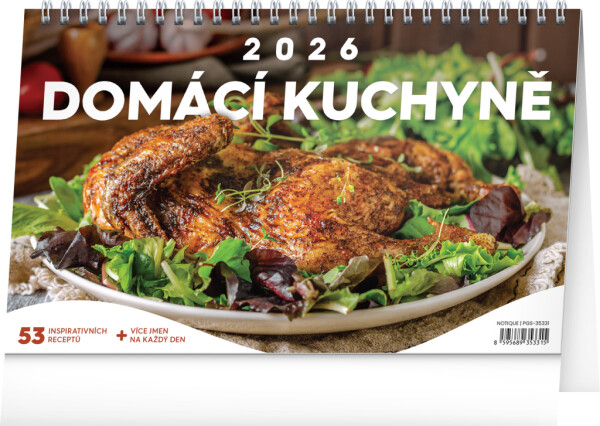 NOTIQUE Stolový kalendár Domáca kuchyňa CZ 2026, 23,1 x 14,5 cm