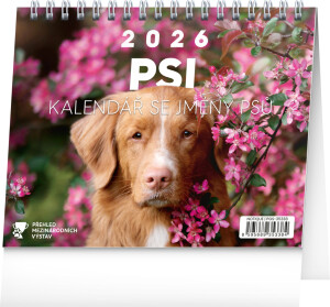 NOTIQUE Stolový kalendár Psy – s menami psov CZ 2026, 16,5 x 13 cm, 16,5 x 13 cm - Reklamnepredmety