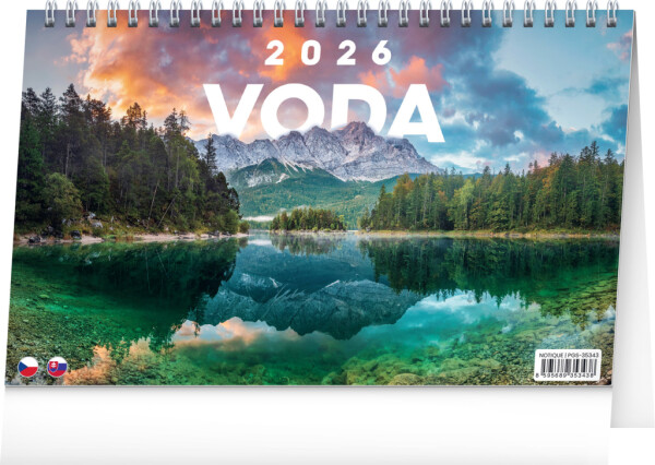 NOTIQUE Stolový kalendár Voda CZ/SK 2026, 23,1 x 14,5 cm