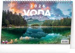NOTIQUE Stolový kalendár Voda CZ/SK 2026, 23,1 x 14,5 cm - Reklamnepredmety