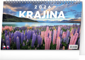 NOTIQUE Stolový kalendár Krajina CZ/SK 2026, 23,1 x 14,5 cm - Reklamnepredmety