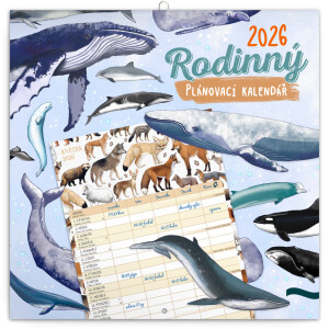 NOTIQUE Rodinný plánovací kalendár Animalium CZ 2026, 30 x 30 cm - Reklamnepredmety