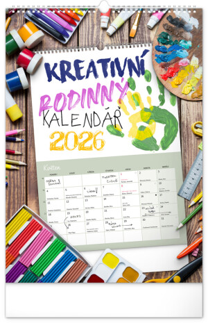 NOTIQUE Kreatívny rodinný kalendár CZ 2026, 33 x 46 cm - Reklamnepredmety